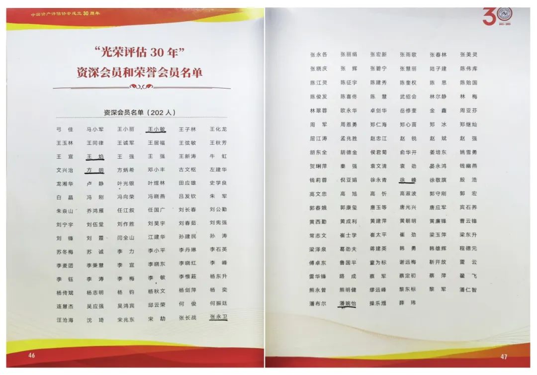 不朽情缘评估多名评估师荣获中评协“庆幸评估30年”资深会员称呼